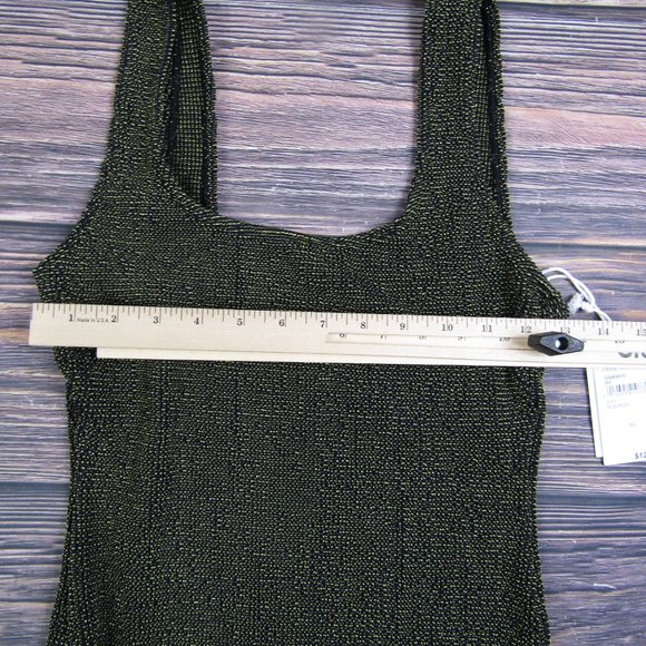 Good American NEW Small/Medium Sz 1/2  Black Metallic Fits Sculpt Dress Bodycon - Picture 6 of 11